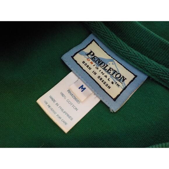 VTG Pendleton Originals Green Basic T-Shirt Short Sleeves 100% Cotton Men Medium - Picture 4 of 6